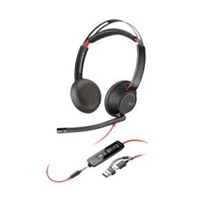 Poly Blackwire 5220 Stereo USB-C Headset +3.5mm Plug +USB-C/A Adapter